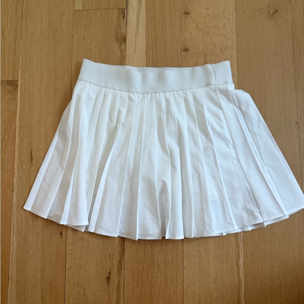 Garage White Mini Pleated Skirt